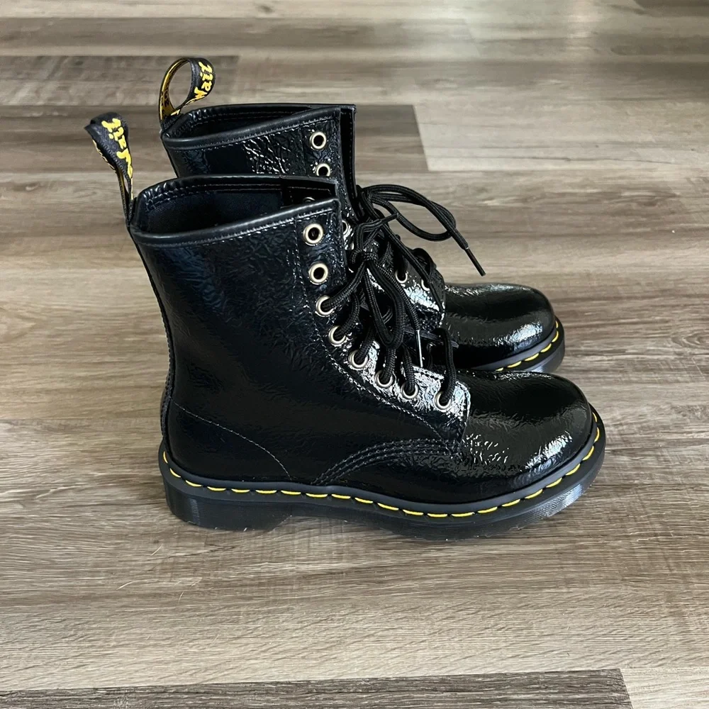 NEW Dr. Martens  Black Leather Boots Size 6 - Picture 6 of 10